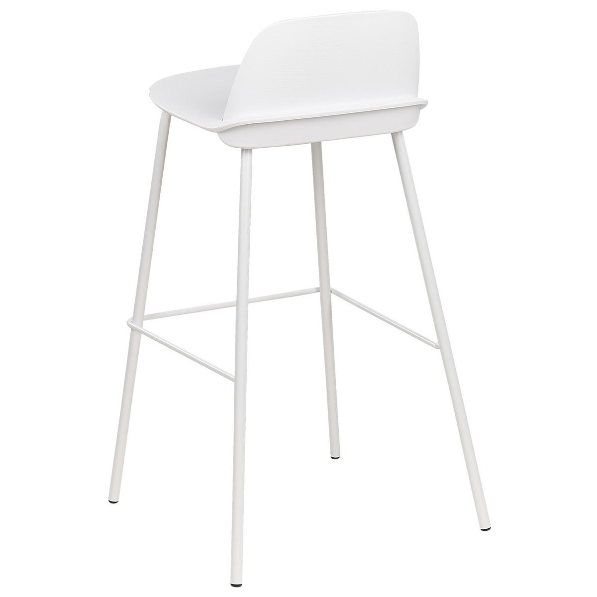 BARHOCKER 4er-Set Kunststoff Weiß Mora - Weiß, Kunststoff/Metall (48/90/35cm) - Beliani