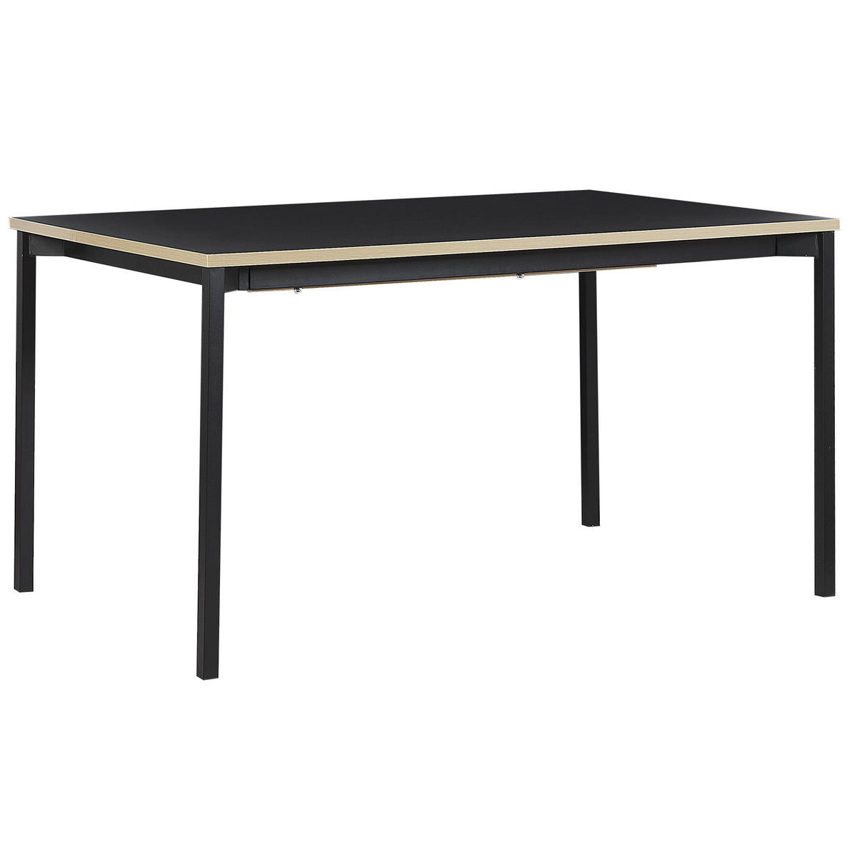 KONFERENZTISCH Ausziehbar 90/140-190 cm Schwarz Avis - Schwarz, Holzwerkstoff (140/90/76cm) - Beliani