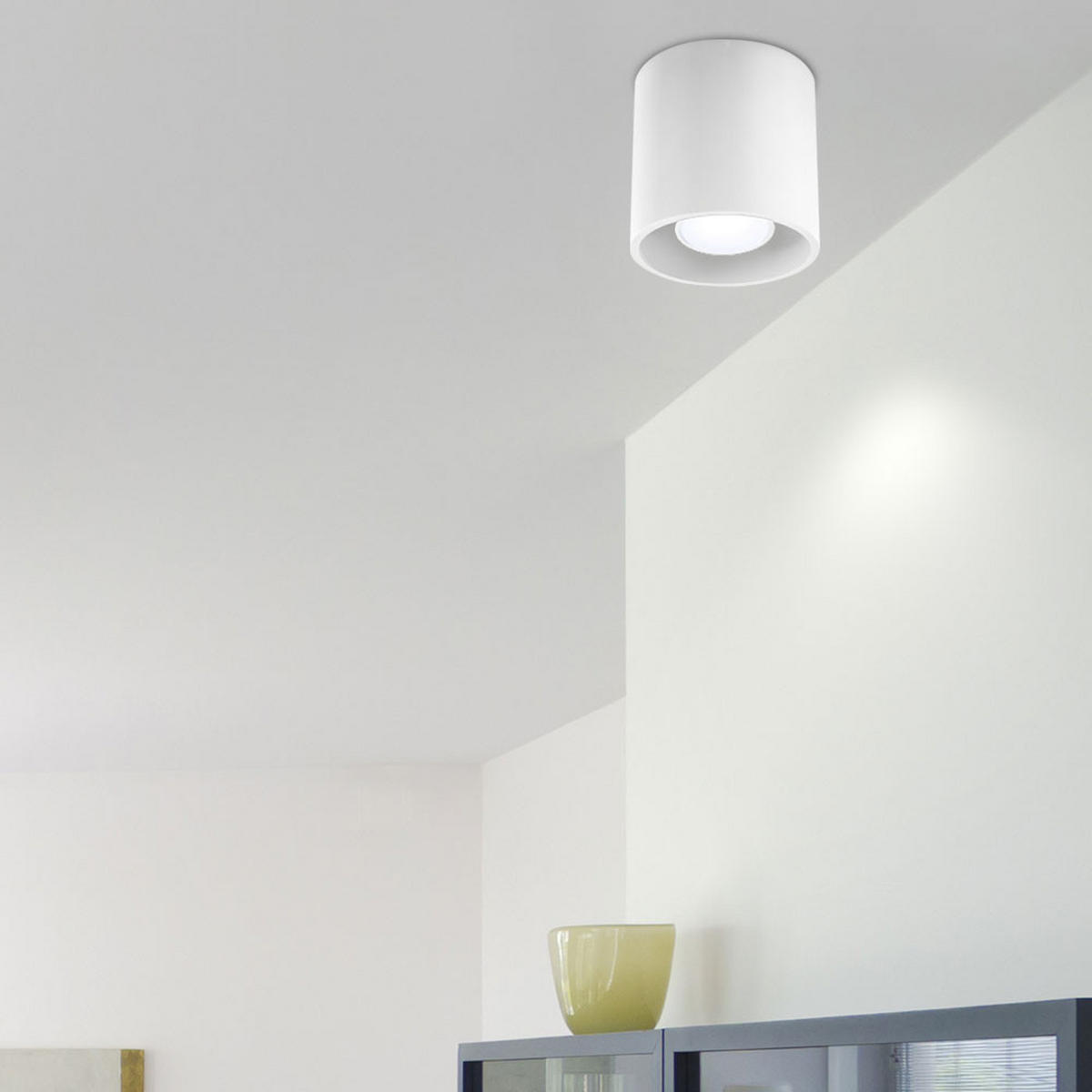 DECKENLEUCHTE Aluminium Weiß - Weiß, Metall (10/10/10cm)