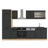 KÜCHENZEILE R-Line Anthrazit Landhaus/Goldkraft Eiche 300 cm ohne Arbeitsplatte - Honigeiche/Anthrazit, Holzwerkstoff (300/81.6/46cm) - Vicco