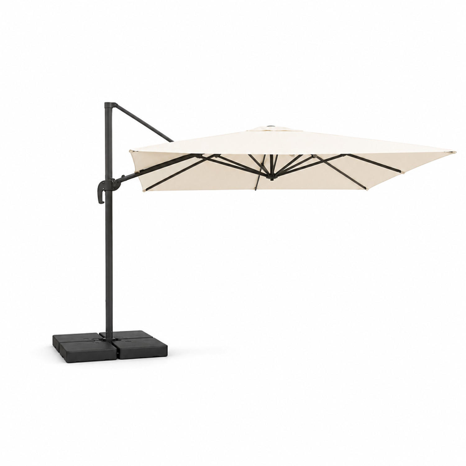 SONNENSCHIRM Cezir Ecru Rechteckig 3 x 4 m Deportiert Rotierbar Um 360 - Beige, Metall (400/300cm) - Concept Usine