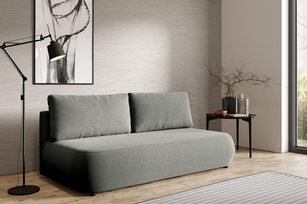 SCHLAFSOFA mit Bettkasten Grau - Schwarz/Grau, Holz/Holzwerkstoff (210/82/106cm) - Furnisell
