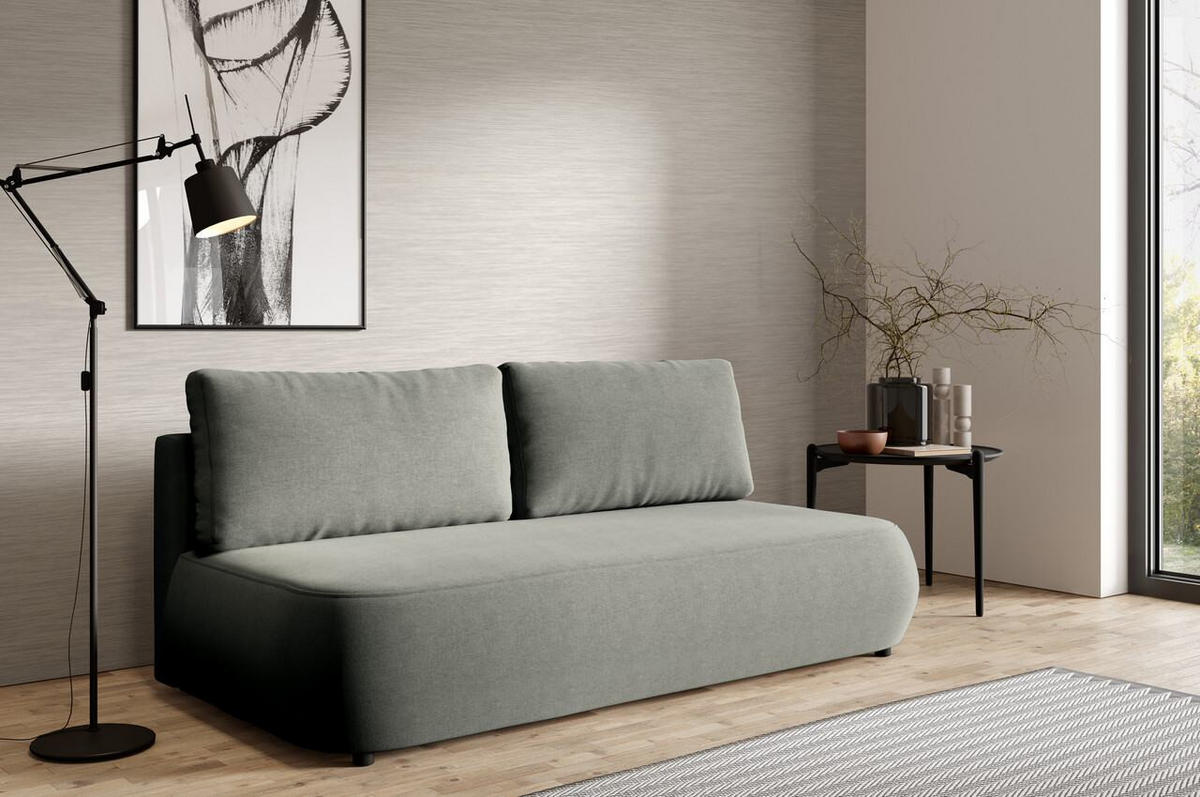 SCHLAFSOFA mit Bettkasten Grau - Schwarz/Grau, Holz/Holzwerkstoff (210/82/106cm) - Furnisell