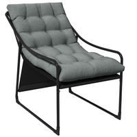 ZAHRADNÍ KŘESLO, ocel, polyester, šedá - šedá, kov (110/88/62cm) - Outsunny
