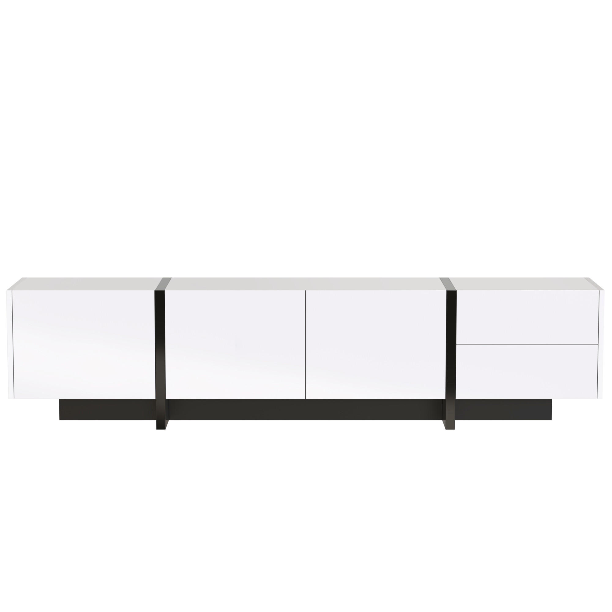 TV-SCHRANK Weiß, Schwarz - Weiß, Holzwerkstoff (35/45/190cm) - Raumix