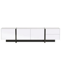 TV-SCHRANK Weiß, Schwarz - Weiß, Holzwerkstoff (35/45/190cm) - Raumix