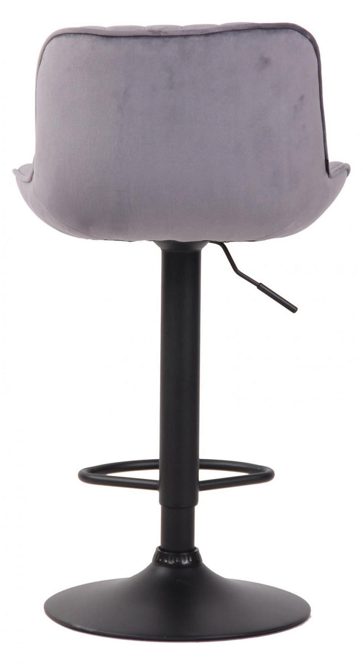 BARHOCKER 2er Set Samt dunkelgrau - Dunkelgrau/Schwarz, Textil/Metall (50/86/50cm) - CLP