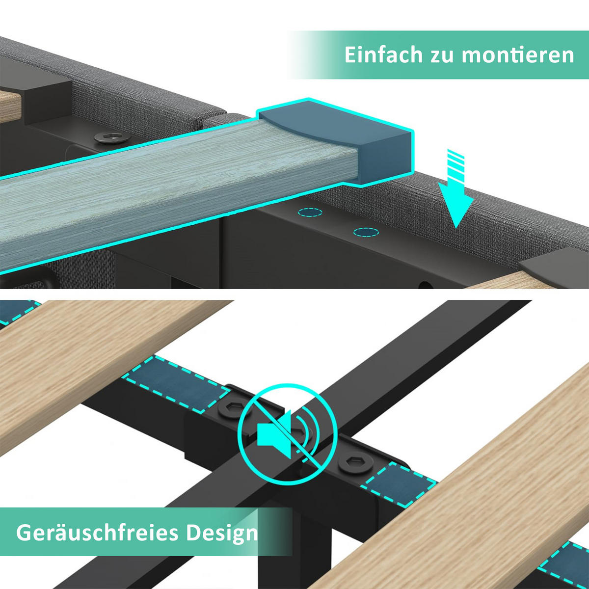 POLSTERBETT 140X200 cm mit LED Kopfteil und USB C Stauraum - Grau, Holz (140/200cm) - FLIEKS