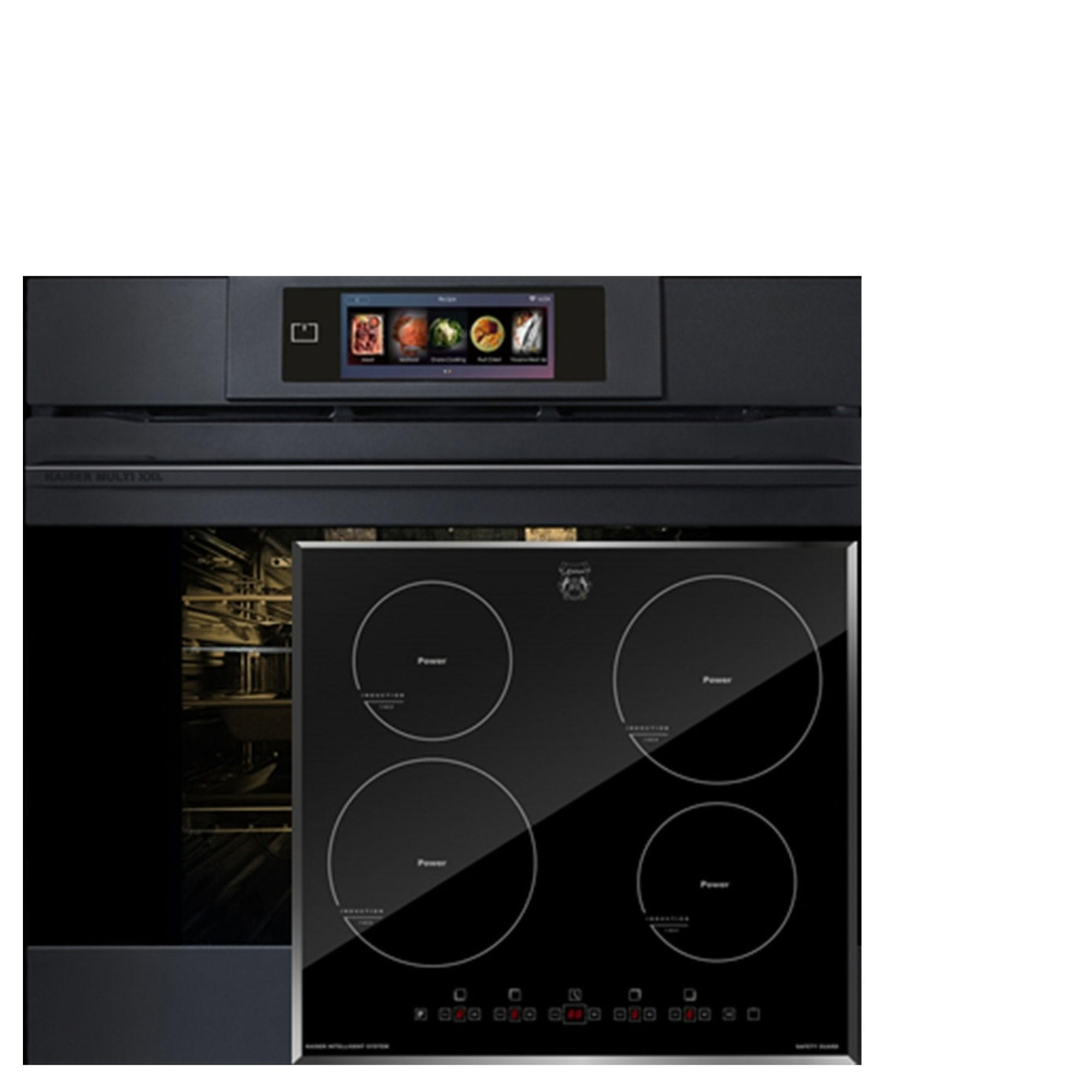 MULTIFUNKTIONS-ELEKTRO-BACKOFEN 60 cm EH 6347+KCT 6105 FI Induktionskochfeld 60 cm - Grau, Metall (59.4/59.4/57.5cm) - Kaiser Küchengeräte