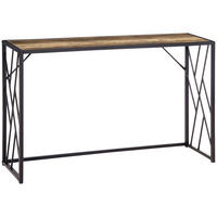 KONSOLENTISCH, Flurtisch mit Stahlbeine, 120 x 35 x 75 cm Braun - Braun, Metall (35/120/75cm) - HOMCOM