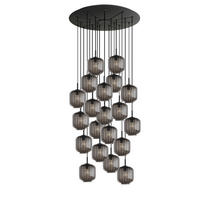 GALERIELEUCHTE Velo 20-flammig Rauch Ø 20cm - Anthrazit/Schwarz, Glas (20/20/20cm) - s.luce