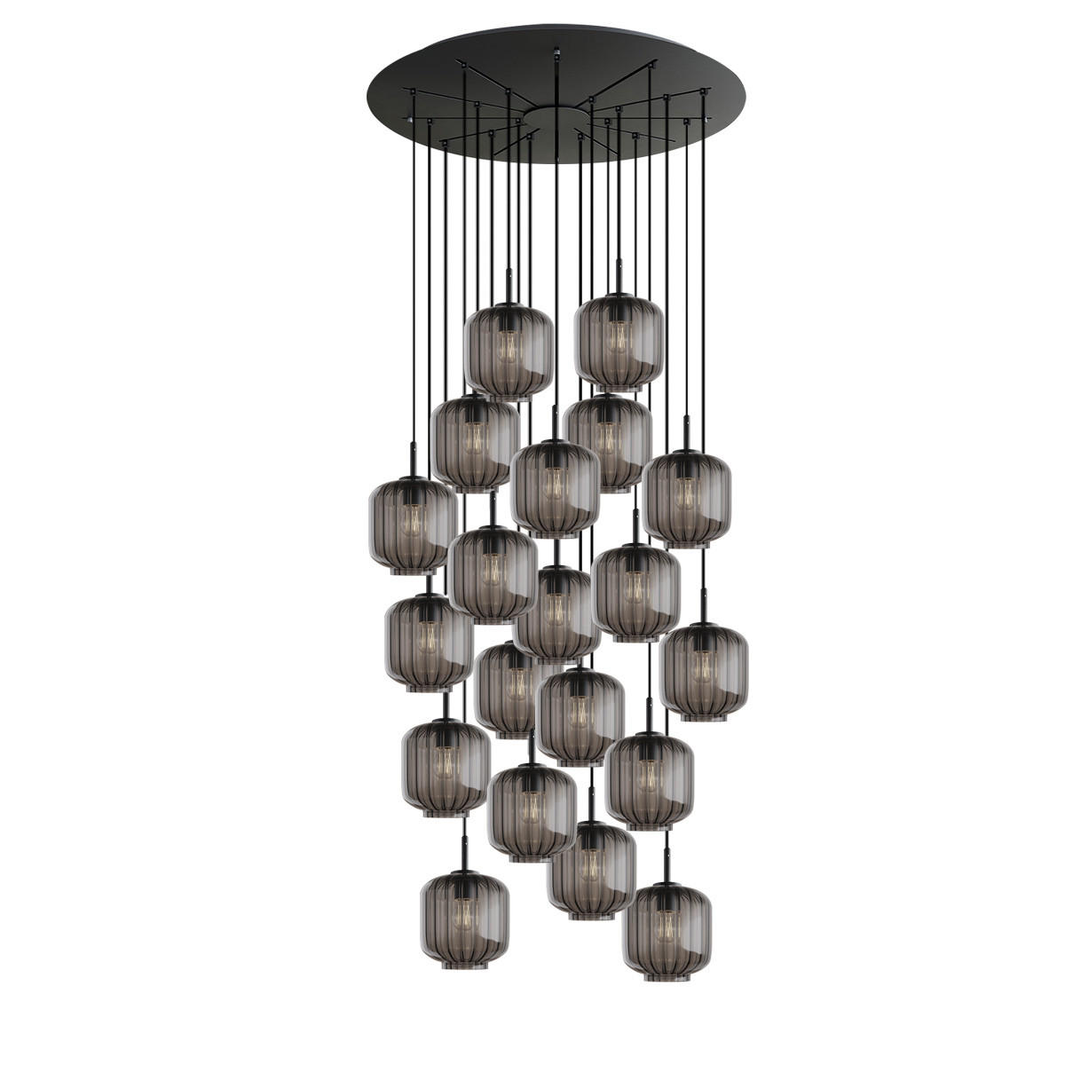 GALERIELEUCHTE Velo 20-flammig Rauch Ø 20cm - Anthrazit/Schwarz, Glas (20/20/20cm) - s.luce
