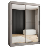 ŠATNÍ skříň s posuvnými dveřmi 200/150/62 2dveřová - černá/kašmírová, dřevo/plast (150/200/62cm)