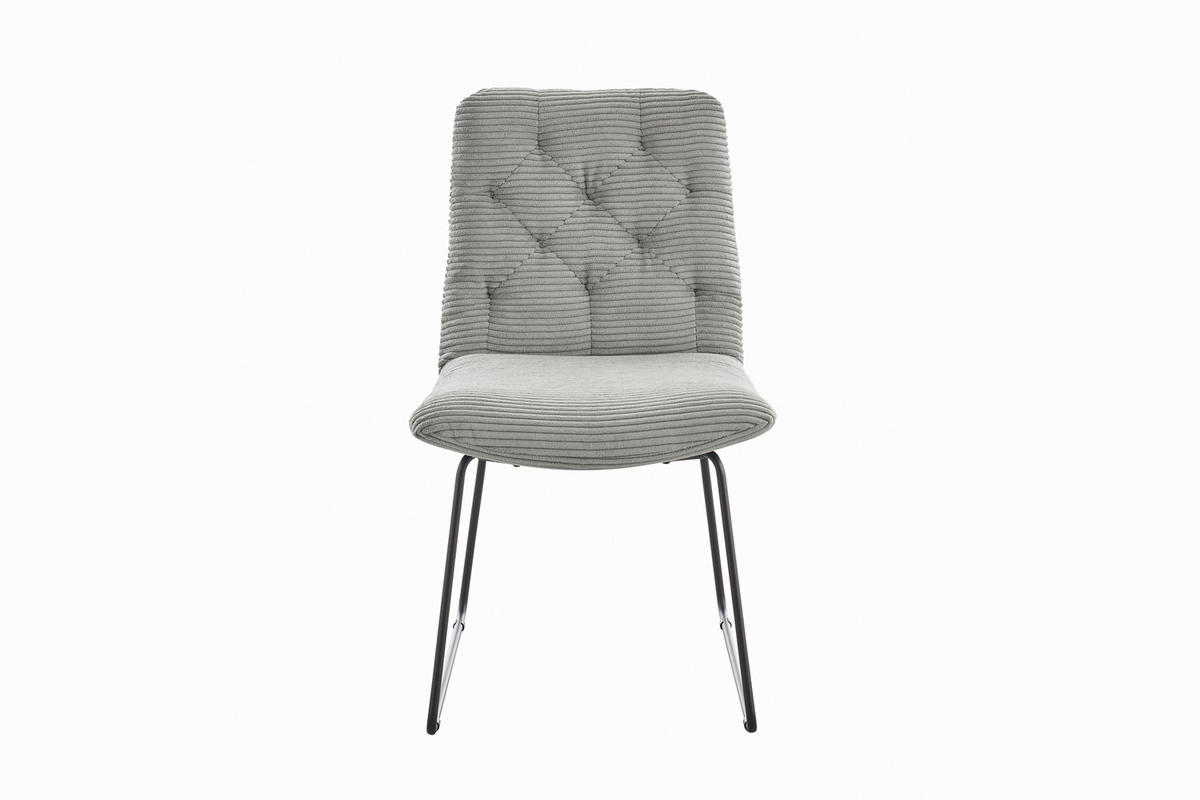 ESSZIMMERSTUHL NEW CHARME Steingrau Cord - Hellgrau/Grau, Textil (52/87/66cm) - KAWOLA