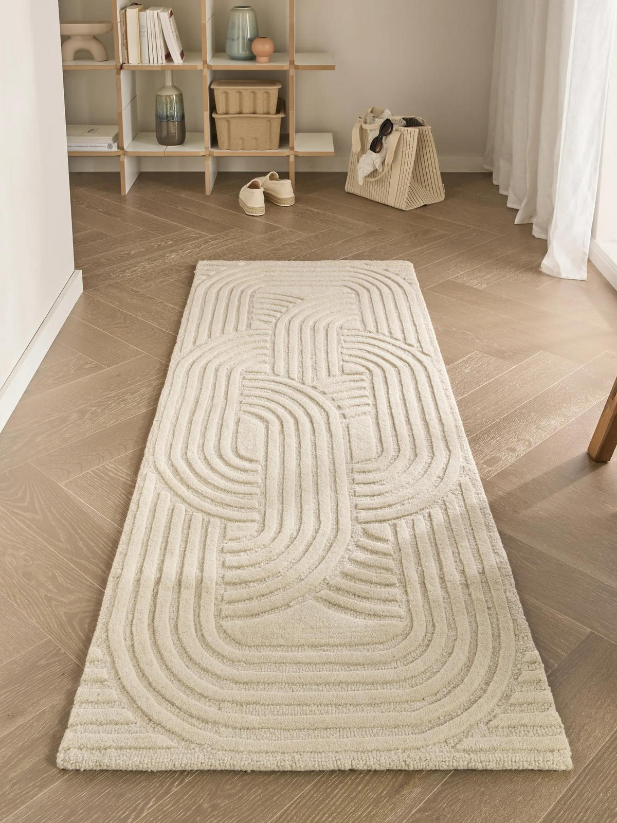 WOLLTEPPICH-LÄUFER Nuria Cream 70x200 cm - Creme, Textil (70/200cm) - benuta Pure