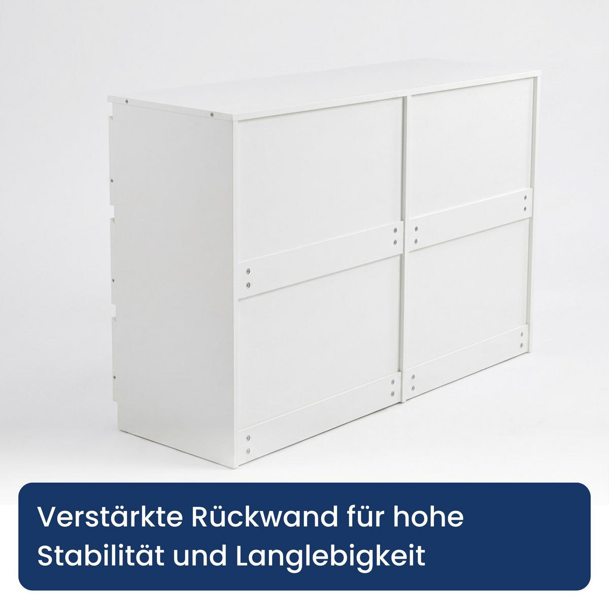 KOMMODE mit fünf Schubladen in Weiß - Weiß, Holzwerkstoff (120/77/40cm) - Home Collective
