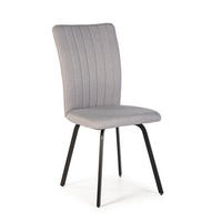 STÜHLEN (Set aus 4) aus stoff mit schwarzen metallbeinen - pretty 45,5/57/48 cm - Grau, Textil (57/48/45.5cm) - Calicosy