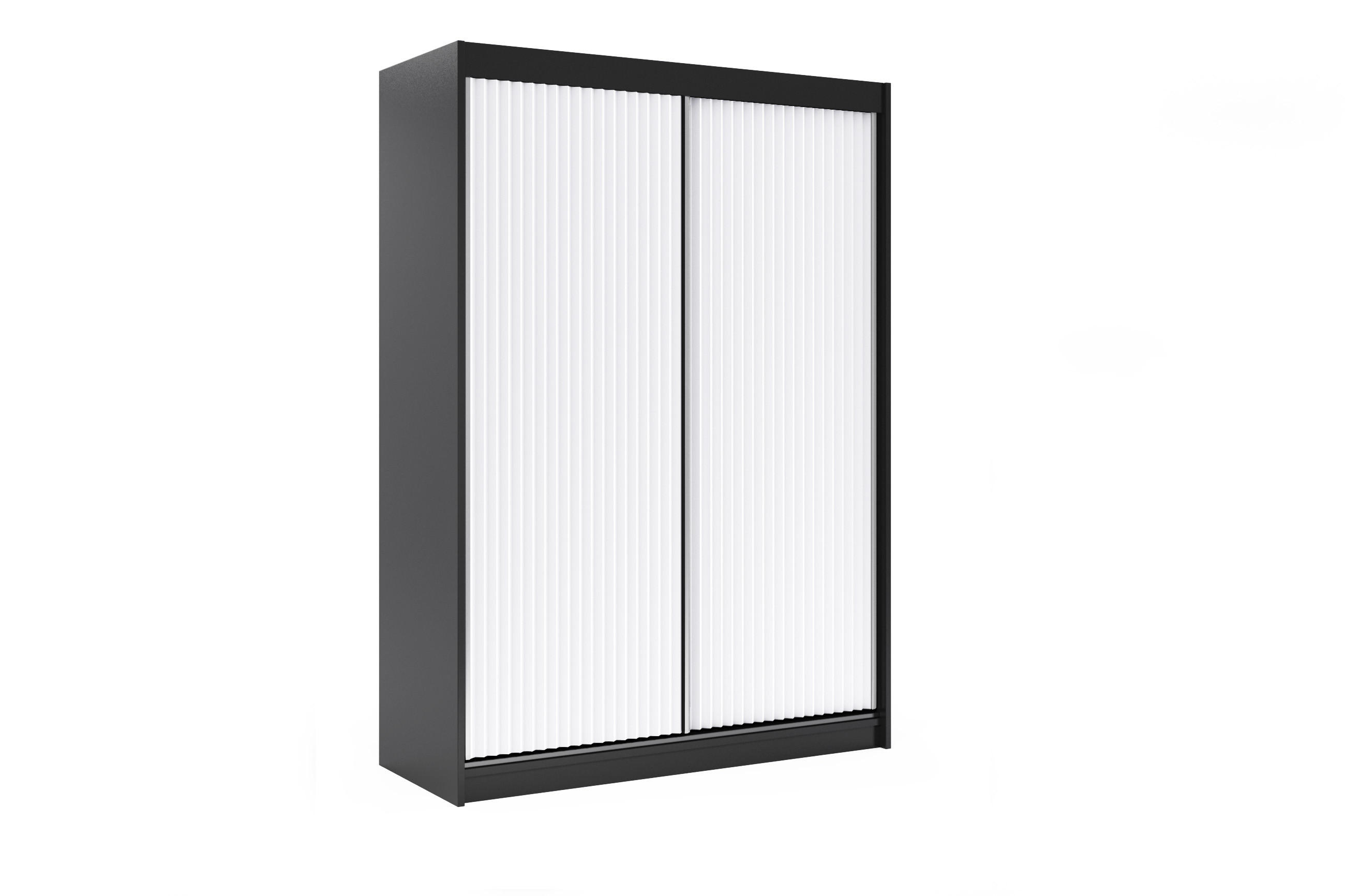 KLEIDERSCHRANK RYFLOX - 120 - Schwarz|Weiß - Schwarz/Weiß, Holzwerkstoff (120/215/61cm) - ALTDECOR