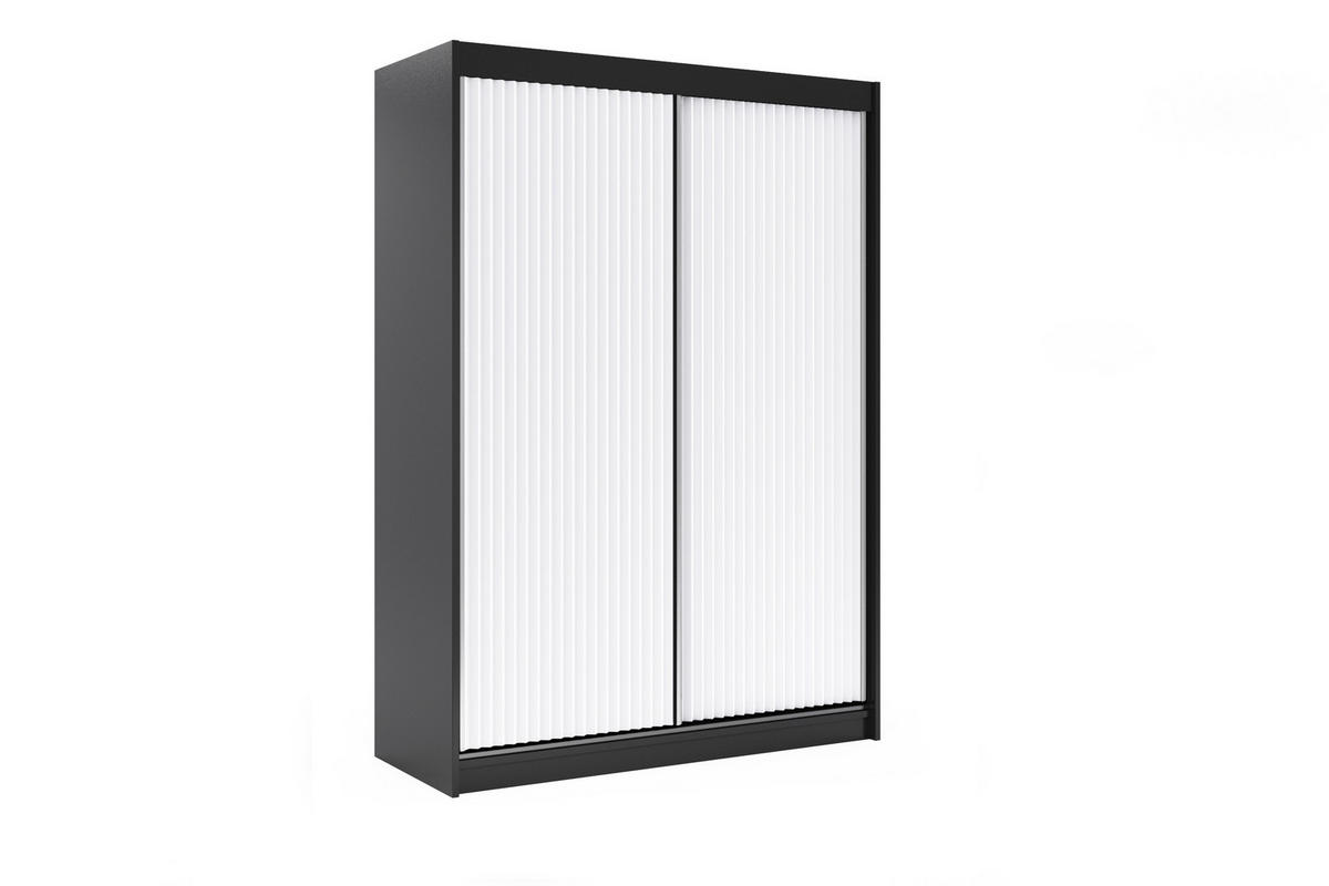 KLEIDERSCHRANK RYFLOX - 120 - Schwarz|Weiß - Schwarz/Weiß, Holzwerkstoff (120/215/61cm) - ALTDECOR