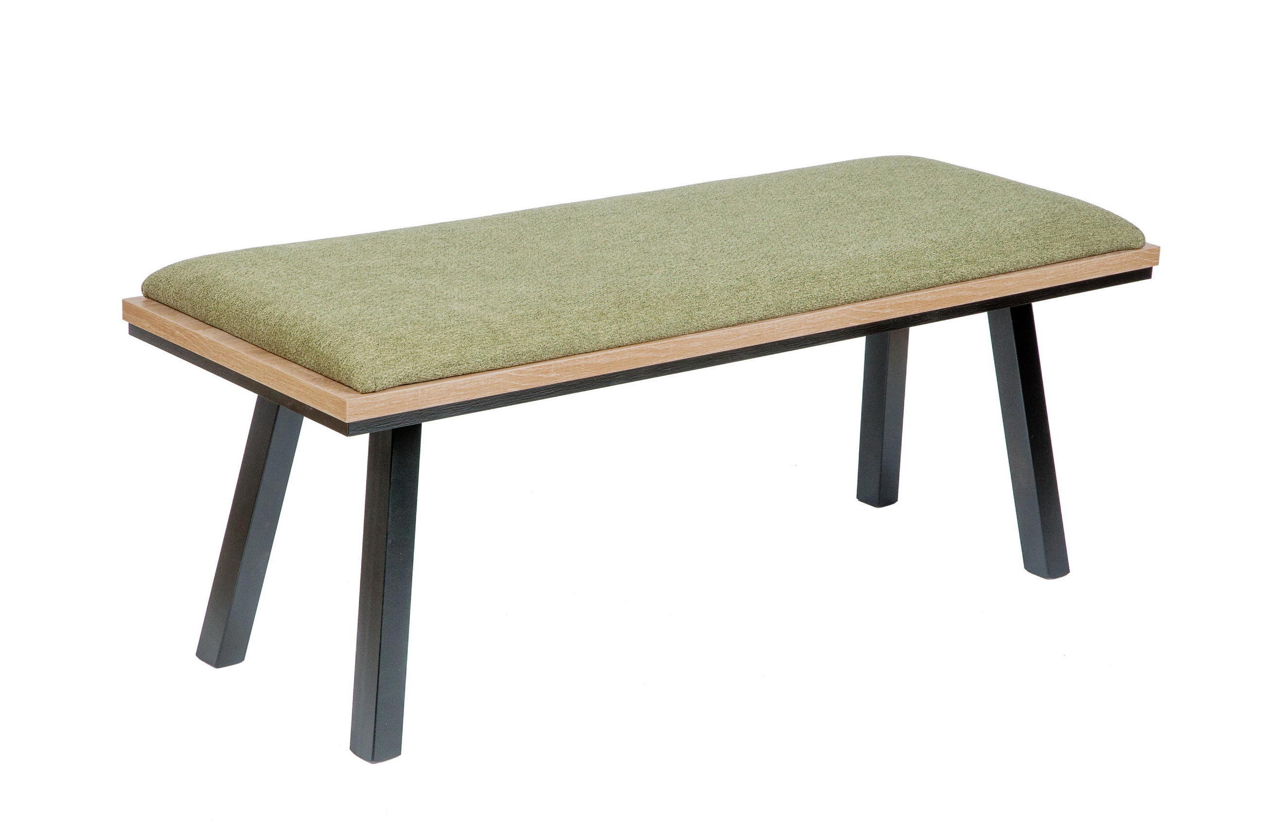 GARDEROBENBANK Die Elegante - Schwarz/Grün, Holz/Textil (45/49/125cm) - Kundler Home