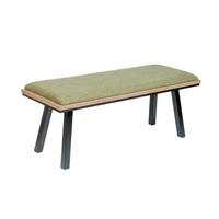 GARDEROBENBANK Die Elegante - Schwarz/Grün, Holz/Textil (45/49/125cm) - Kundler Home