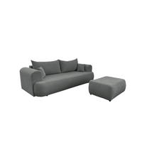 SCHLAFSOFA Anike Inkl. Polsterhocker - Dunkelgrau, Holzwerkstoff/Textil (240/78/110cm) - Fun Möbel