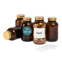 5XHNĚDÉ - hnědá, kov/sklo (6/12/6cm) - Relaxdays