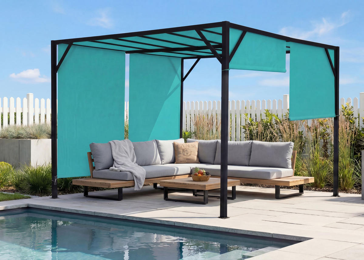 PERGOLA BEJA Türkis - Türkis, Metall (305/212/305cm) - MCW