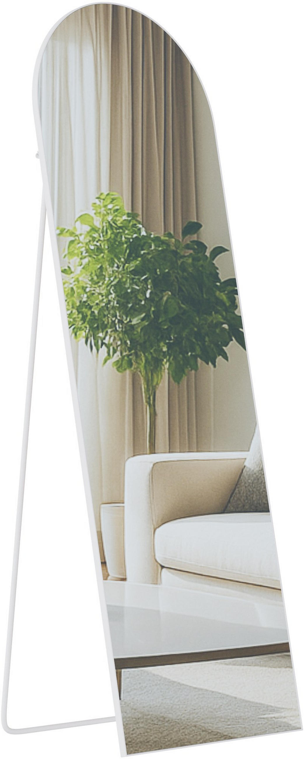 STANDSPIEGEL Malaga Glas Weiß matt Ganzkörperspiegel - Weiß, Glas (50/150/3cm) - DELUKE