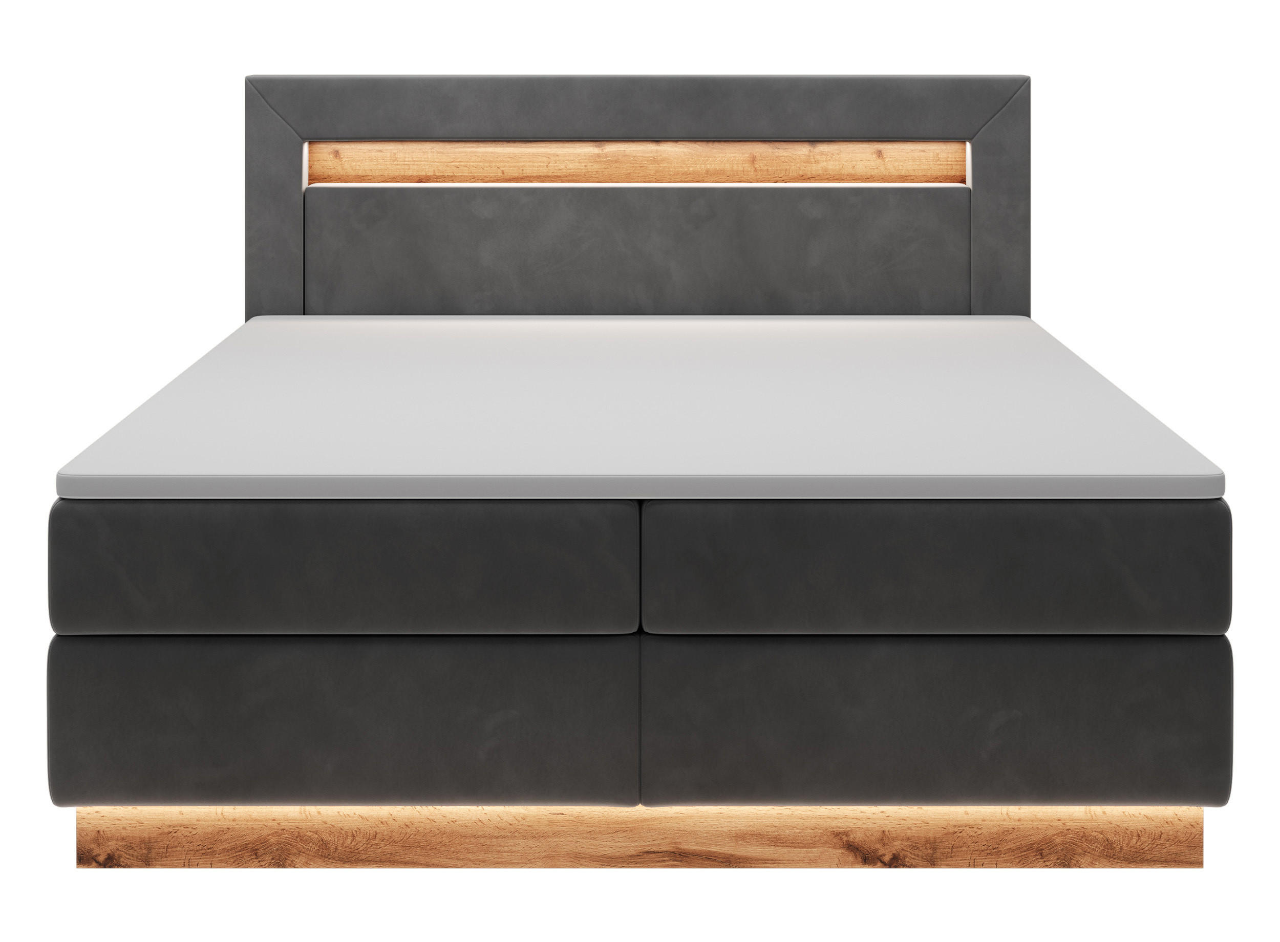 BOXBETT Promie Grafitgrau Velours 140/200 cm - Dunkelgrau, Textil (140/200cm) - Selsey