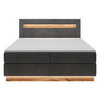 BOXBETT Promie Grafitgrau Velours 140/200 cm - Dunkelgrau, Textil (140/200cm) - Selsey