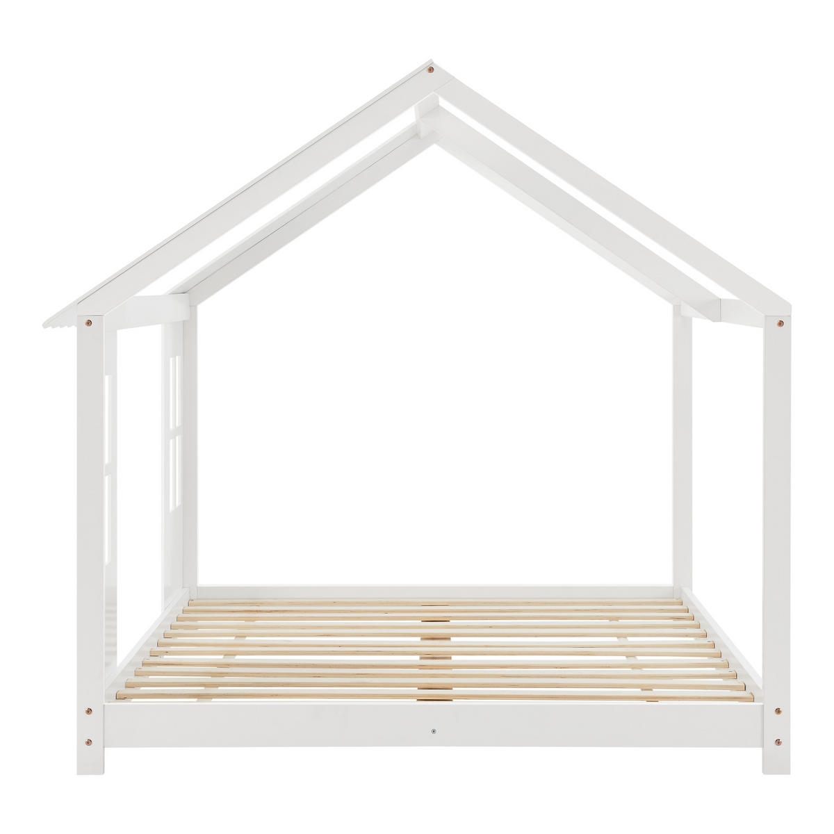 HAUSBETT Tostedt - Weiß, Holz (120/200cm) - [en.casa]