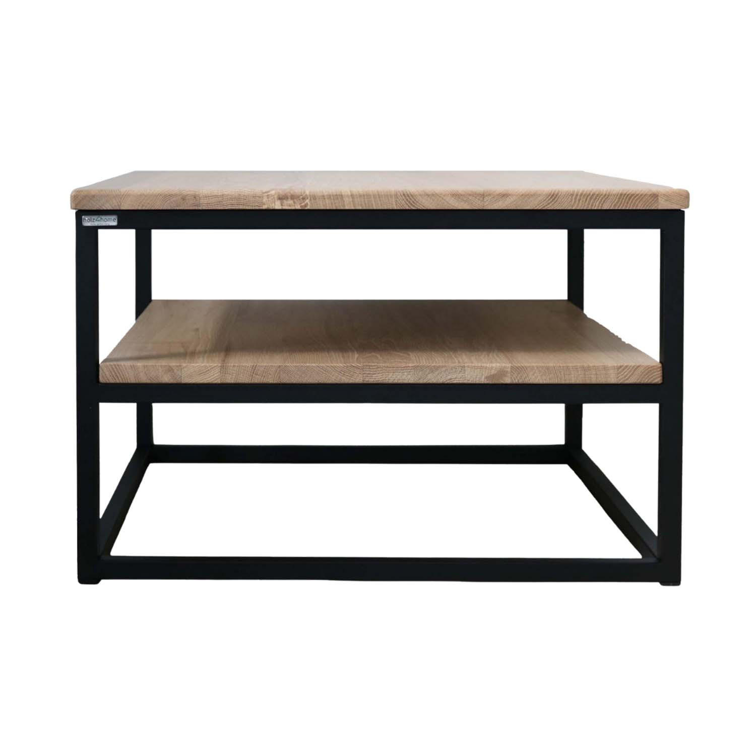 COUCHTISCH mit 2 Platten - Eiche / Metall - 60 x 60 x 39,5cm - Naturfarben, Holz (60/60/39.5cm) - holz4home
