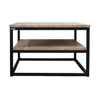 COUCHTISCH mit 2 Platten - Eiche / Metall - 60 x 60 x 39,5cm - Naturfarben, Holz (60/60/39.5cm) - holz4home