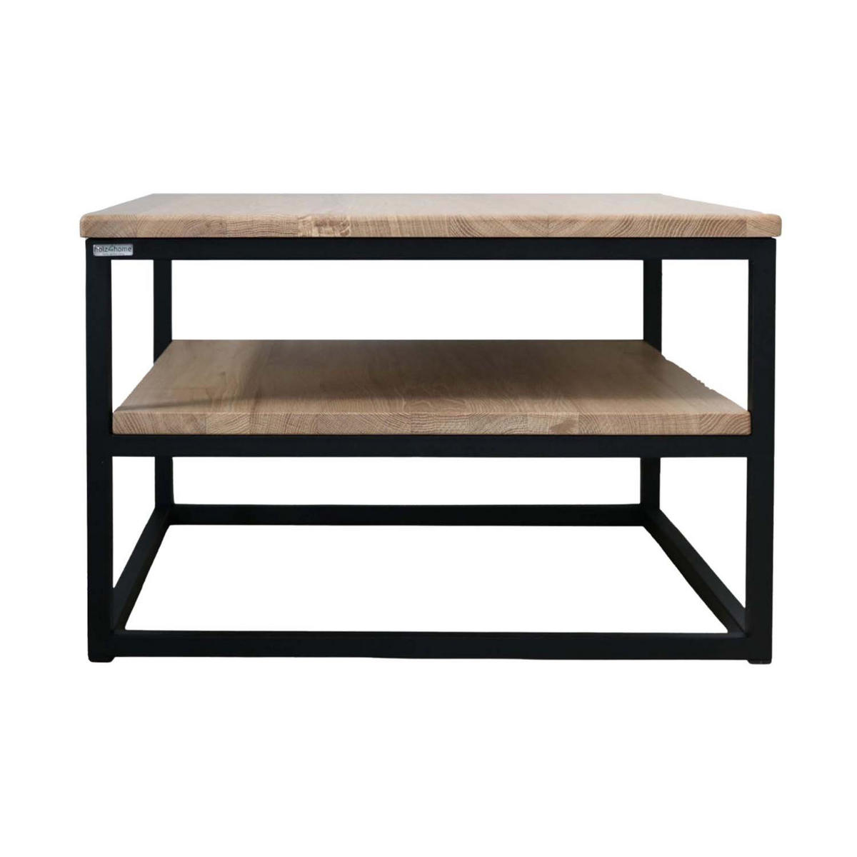 COUCHTISCH mit 2 Platten - Eiche / Metall - 60 x 60 x 39,5cm - Naturfarben, Holz (60/60/39.5cm) - holz4home
