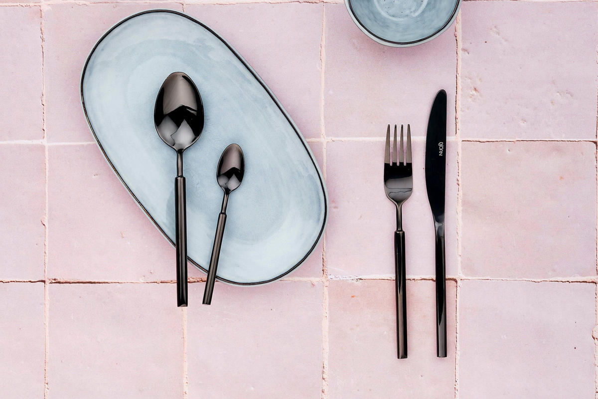 LÖFFEL 6er-Set Viggo - Schwarz - Schwarz, Metall - Björn