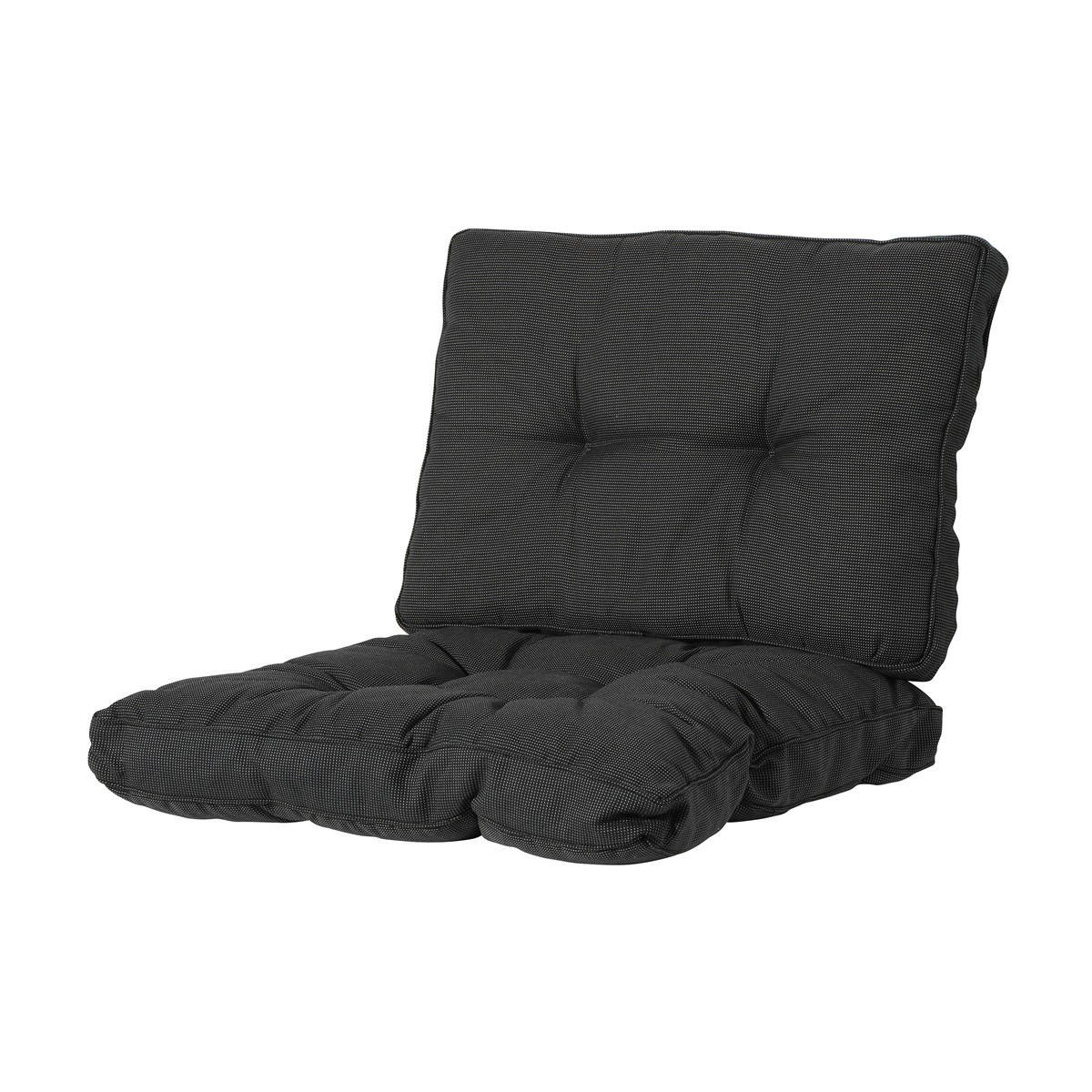 SITZKISSEN Rippe 73/73 cm 2er-Set - Schwarz, Textil (73/8/73cm) - Madison