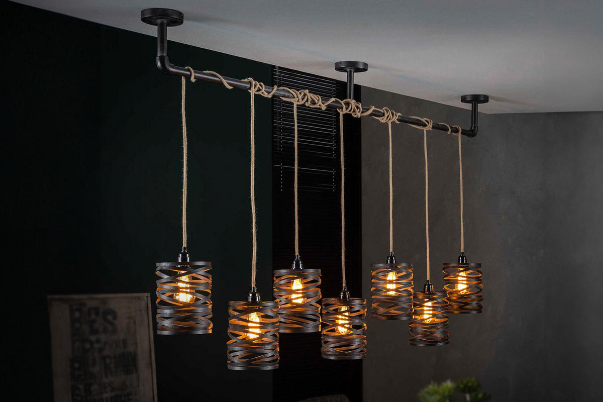 HÄNGELAMPE ALMAS Schwarz Metall - Schwarz, Metall (15/157/150cm) - KAWOLA