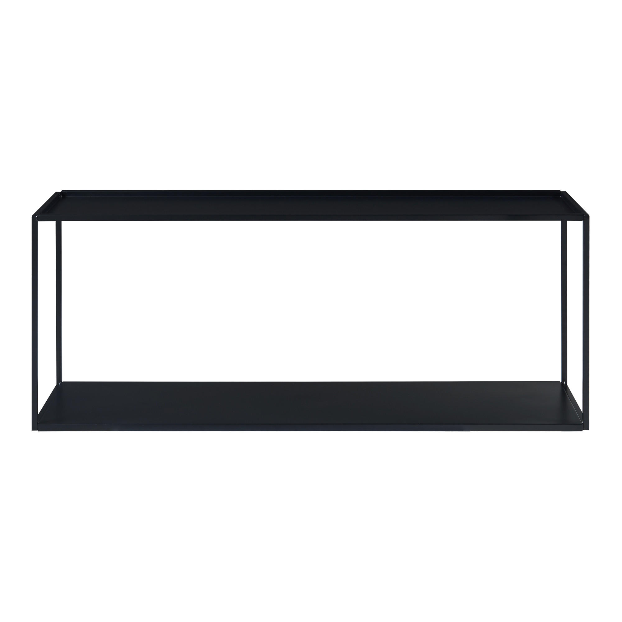Thumbnail - [en.casa] Wandregal, Schwarz, Metall, 2 Fächer, 90x35x25 cm, Wohnzimmer, Regale, Wandregale