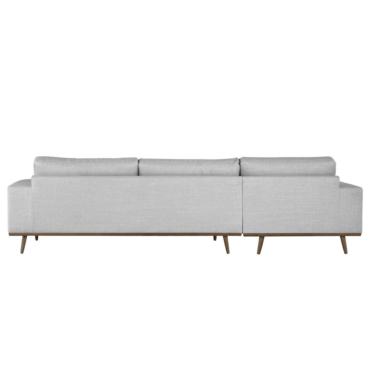 ECKSOFA mit Longchair - Eichefarben/Hellgrau, Eichenholz/Textil (281/153cm) - home24