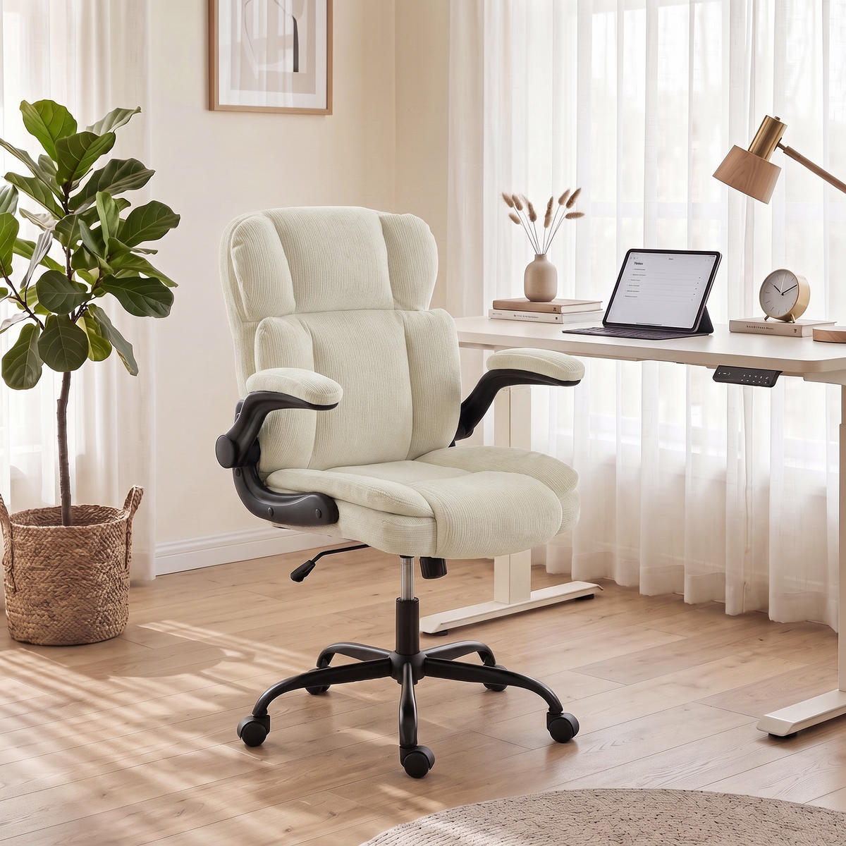 BÜROSTUHL Beige 70.0/67.0/108.0 cm - Beige, Metall (67/108/70cm)