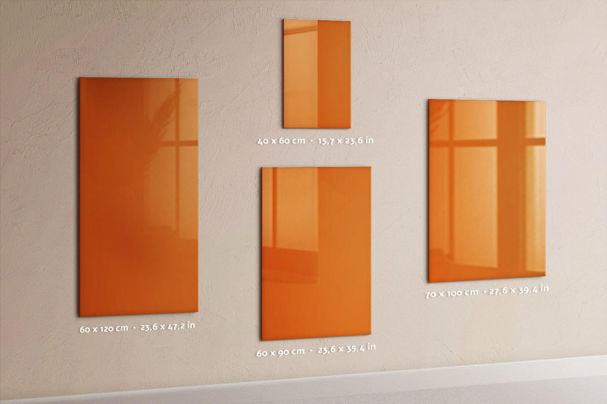 MAGNETTAFEL 40x60 Orange schwarzer Marker - Orange, Glas (40/0.4/60cm) - TULUP