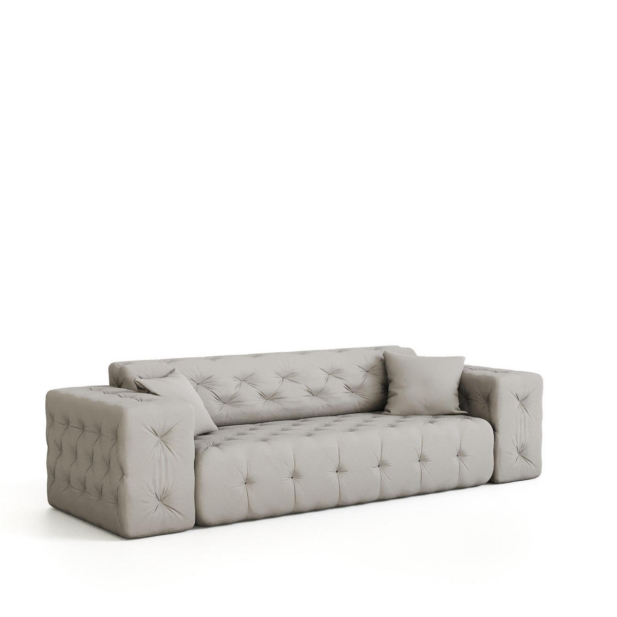 SOFA 3-sitzer Chantal - Creme, Holzwerkstoff/Textil (251/78/96cm) - Fun Möbel