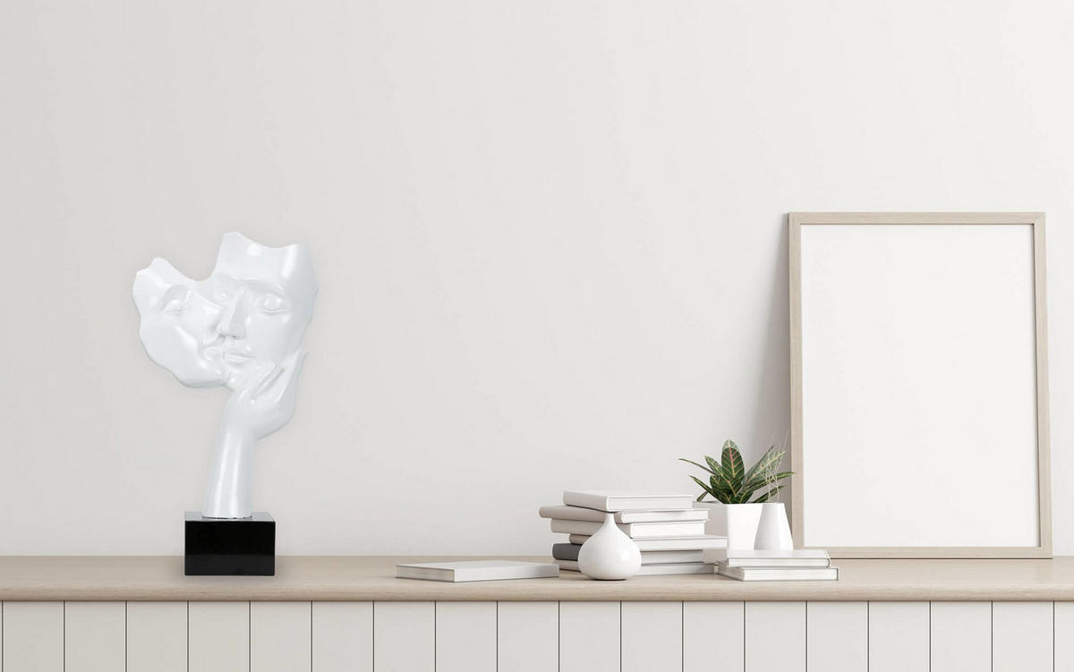 SKULPTUR Weiß 27/50 cm - Weiß, Stein (4.6/50/14cm) - KUNSTLOFT