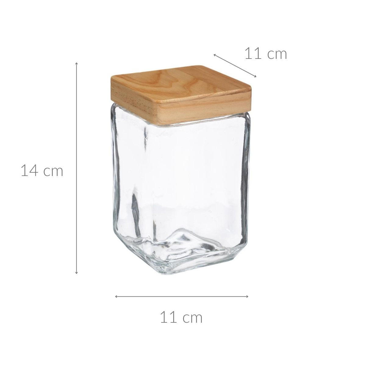 LEBENSMITTELBEHÄLTER aus Glas für lose Produkte 1,25 l 11/11/14 cm - Transparent, Glas (11/14/11cm) - 5five Simply Smart