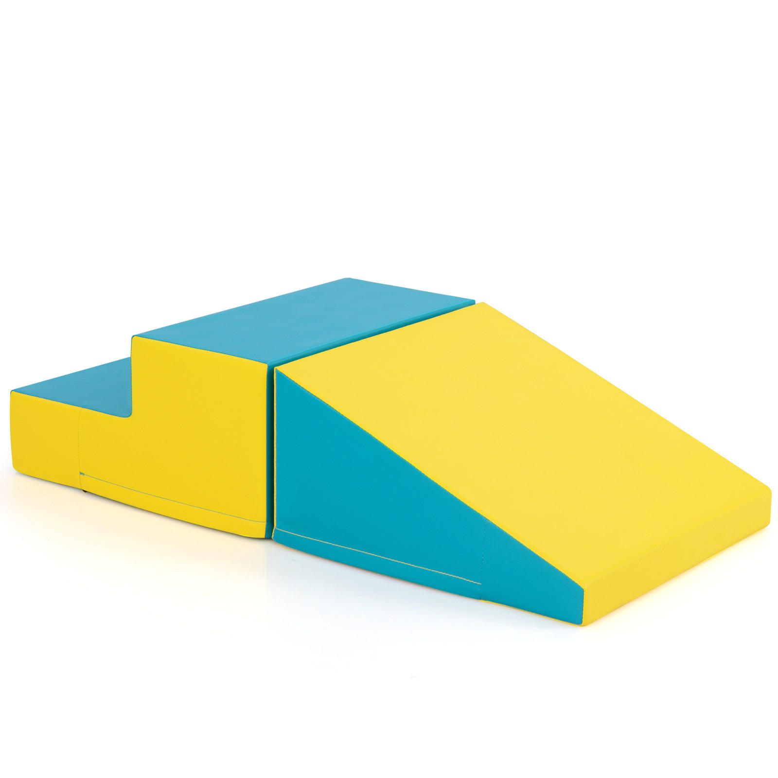 SOFTBAUSTEINE Grün (2er-Set) - Grün, Leder (50/25/100cm) - COSTWAY