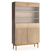 VITRINE Santarco 2T Eiche Cremona 106/183/37 cm –mit 2-türigen Glastüren - Eichefarben, Holz/Holzwerkstoff (106/183/37cm) - AX Living