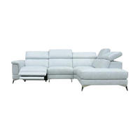 ECKSOFA Planet Echtleder mit 1 x Relaxfunktion Weiß - Weiß, Leder/Metall (256/232cm)