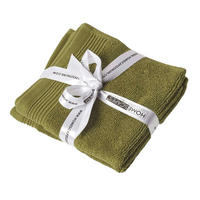 SEIFTUCH Excellence 2er-Set olivgrün 30/30 cm - Olivgrün, Textil (30/30cm) - Homescapes