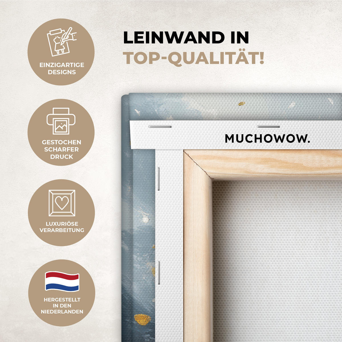 LEINWANDBILD Baum - Winter - Baum des Lebens - Modern - Gold Gemälde 60x40 cm - Goldfarben, Textil (60/40cm) - MuchoWow